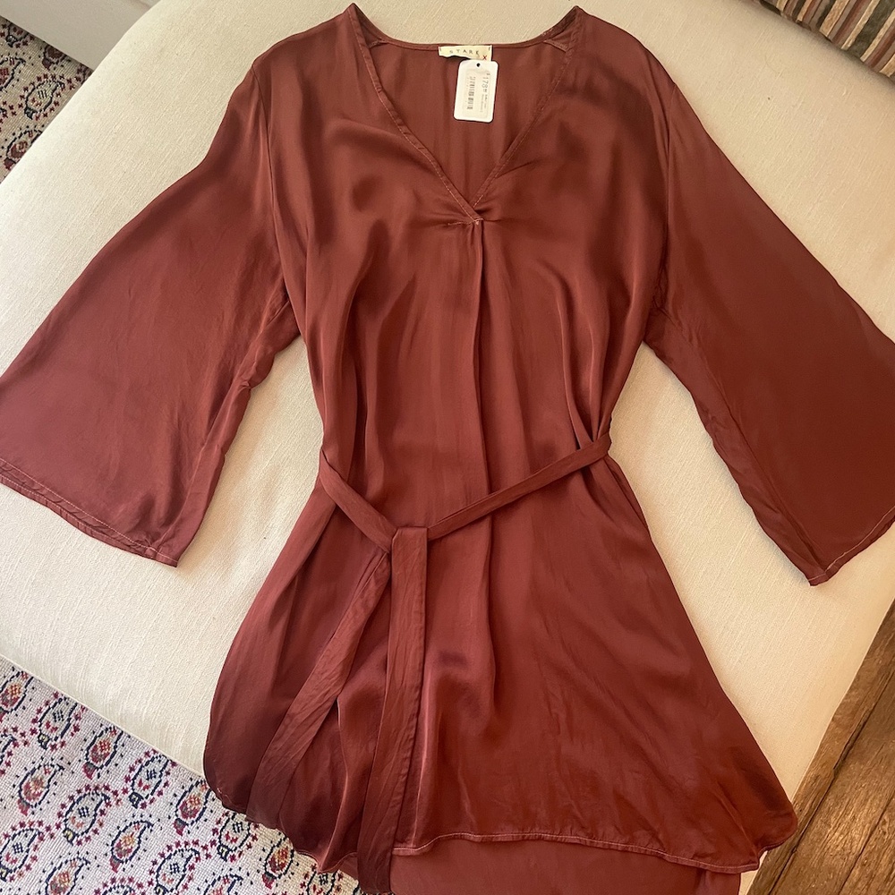 Belted Bronze Tunic Dress